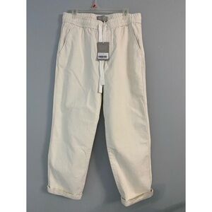 Everlane Mens The Canvas Organic Cotton Drawstring Pant  Ivory Size M